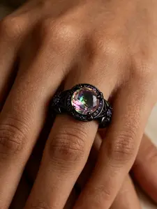 Fashionable New Arrival Accessory Gun Zircon Hollow Design Ring, Dark Style Women's Ring, Trendy Jewelry for Ladies