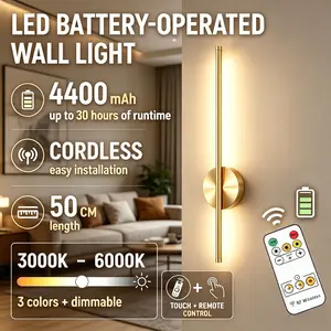 1Pcs Charging LED Wall Light, 4400mAh Battery-Powered, Dimmable, Touch and Remote Control Switch, For Bedrooms, Living Rooms, Hallways, Entryways, and Study Rooms, Decorative Indoor Lighting Fixture