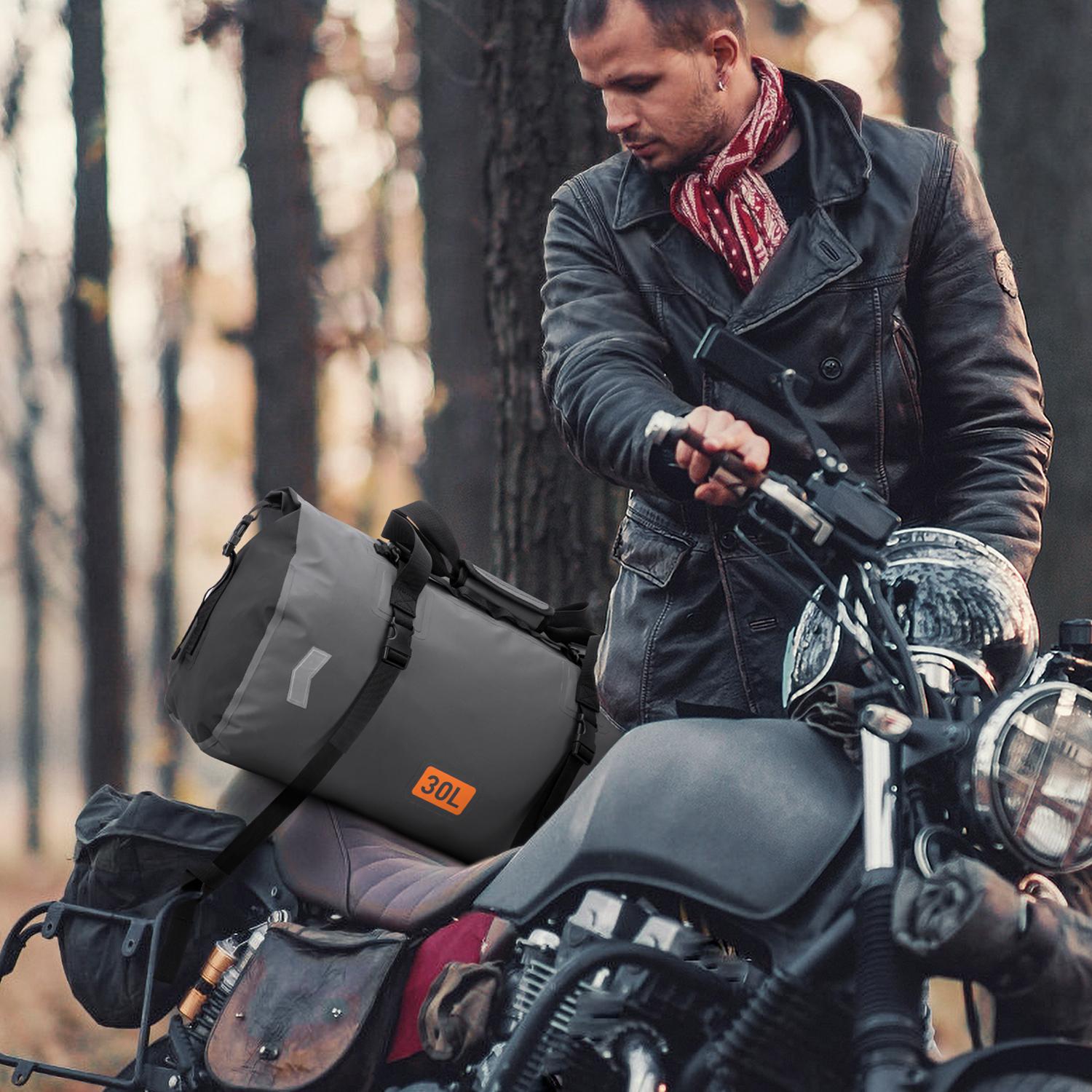 Waterproof Motorcycle Bag for Men & Women,30L | Tail Bag Side Bag Saddle Bags Motorcycle Luggage Bag with Tool Kit Storage