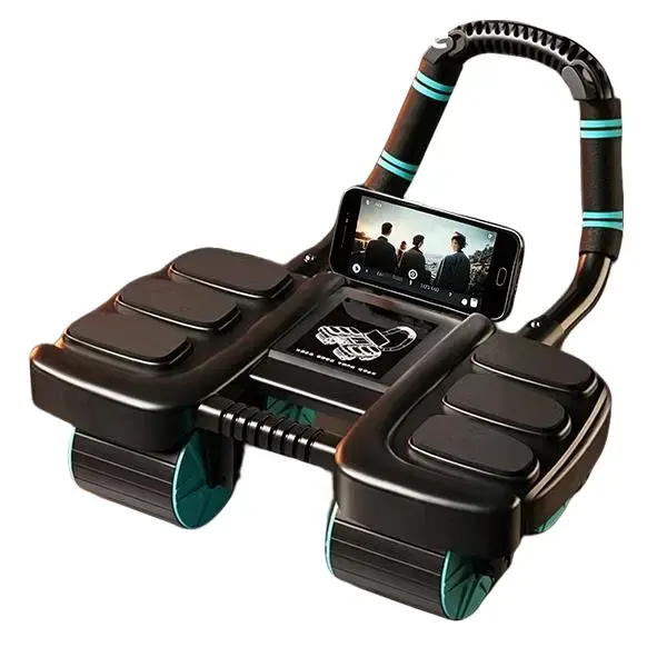 4-Wheel Ab Roller with Auto-Rebound and Elbow Support, Abdominal Muscle Trainer for Core Training at Home, Silent Home Gym Workout Equipment, Workouts For Flat Tummy, Abs At Home