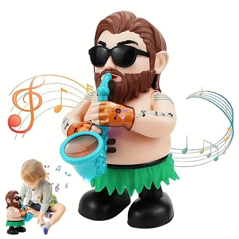 Kids Toddler Electric Light Up Dancing Saxophone Wild Man Toy, Musical Singing Funny Sensory Toy for Ages 2+, Christmas Birthday Holiday Gift for Boys Girls