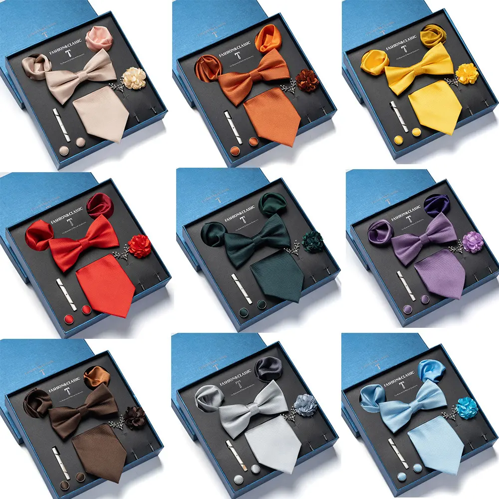 Men's 8-Piece Formal Tie & Bow Tie Gift Set - Ideal for Business, Wedding Occasions
