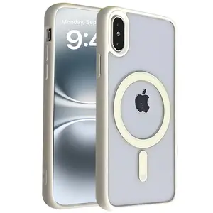 For iPhone Magnetic Case For iPhone X XS XR XS Max Hard Acrylic Clear Cove Cover Protector