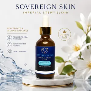 Sovereign Skin Imperial STEM-C Èlixir Vitamin C Brightening Serum for Glowing Skin, Dark Spot Corrector, Anti Aging Facial Serum with Hyaluronic Acid, Niacinamide & Plant Stem Cells for Firming, Hydration & Radiance