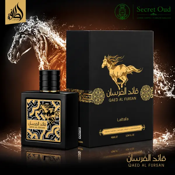 Lattafa QAED AL FURSAN Men's Cologne - 3.04 Oz (90ml) Premium Aromatic Woody Arabian Perfume, Long-Lasting Scent, Daily Wear, Father’s Day Gift for Him, Single Item, Aromatic Woody Fragrance, Arabian Scent