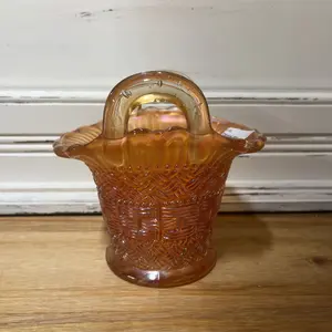 CARNIVAL GLASS BASKET