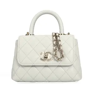 Pre-owned CHANEL Calfskin Crossbody Bags Coco Handle White Caviar 30501653 ce hz