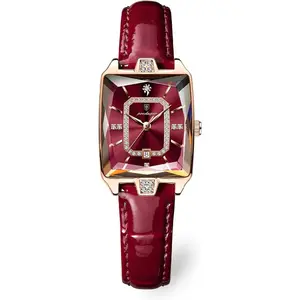 Luxury Fashion Women Wristwatch Waterproof Date Rectangle  for Woman Diamond Dial Leather Band Quartz Women's Business Classic  jacob and co  Rose Gold Crystal Touch Screen Watch silly