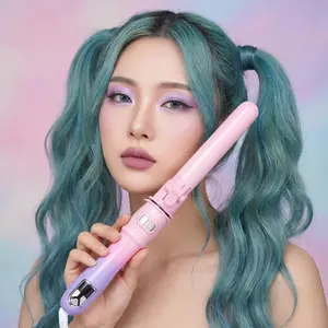 One-Click Automatic Curling Wand | PTC Fast Heat | LCD Temp Display | Left/Right Rotation | 2M 360° Cord | Anti-Scald | Long-Lasting Curls For Fine/Coarse Hair