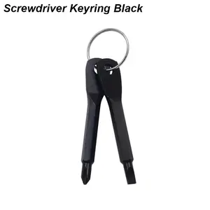 Portable Phillips Slotted Screwdriver Set Key Ring Keychain Mini Pocket Keyring Cross Screw Driver Repair Tool Gadget