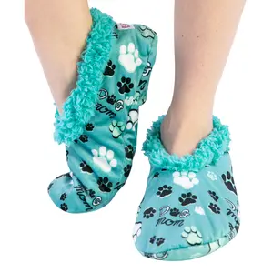 LazyOne | Dog Mom Fuzzy Feet Slippers for Women, Cute Fleece-Lined House Slippers, Cute Slipper Socks