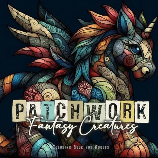 Patchwork Fantasy Creatures Coloring Book for Adults: Stuffed Animals Coloring Book for Adults Magical Creatures Coloring Book Patchwork Patterns Colo -- Monsoon Publishing, Paperback