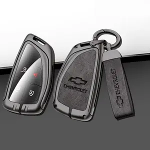 Zinc Alloy Leather Car Key Case for Chevrolet Tahoe Suburban for GMC Yukon for Buick ENVISION S Plus Avenir 2020 2021 2022 2023