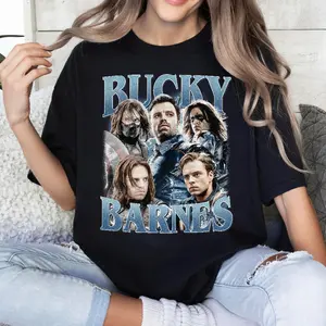 Bucky Barnes Vintage Graphic T-shirt, Sebastian Stan Actor Sweatshirt, Hoodie for Movie Lovers, Marvelous Movie Lovers Gift, Superhero Fan Gift