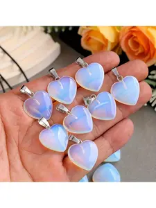 30 Pcs Heart Shape Pendant Kit for DIY Jewelry Making 15 Pink Heart Charms with 15 Chains Craft Supplies Gift for Women Girls Heart Pendant Set