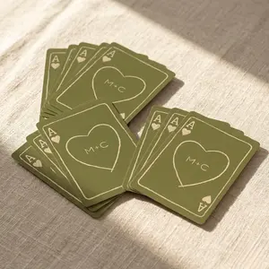 Custom Couples Playing Cards | Rustic Heart Initials | Wedding Favors & Anniversary Gift
