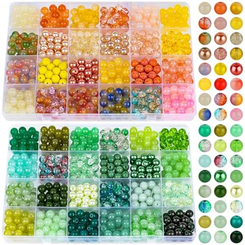 2Box Yellow&Green Glass Beads
