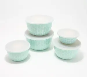 Temp-tations Carved Willow 5-Piece Enamel on Steel Bowl Set