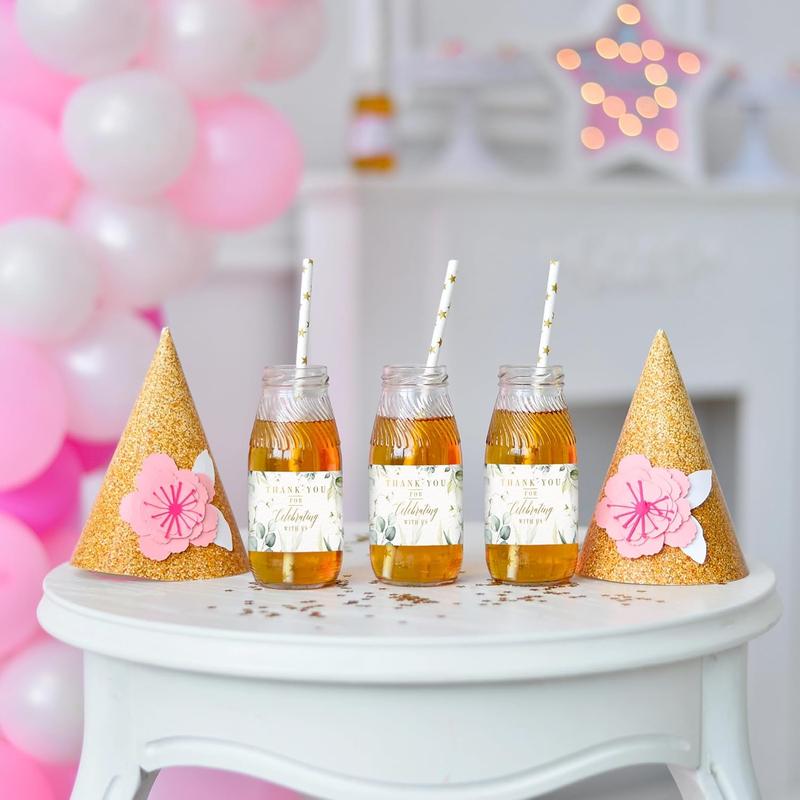 Wedding Water Bottle Labels | Greenery  Foil | 50 count Water Bottle Labels for Wedding, Bridal Shower, Birthday,  Shower and Party