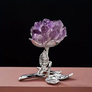 Amethyst & Citrine Crystal Cluster Flower Tree - Elegant Home Decor Accent