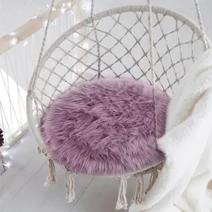 Wool plush cushion, purple soft and comfortable sofa cushion, home decoration cushion, table and chair cushion