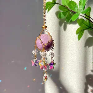 Natural Stone Crystal Sun Catcher, Healing Yoga Meditation Decor, Elegant Window Garden Car Ornament, Thanksgiving Valentine Mother's Day Gift