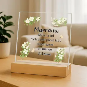Charming French Godmother Decorative Acrylic Plaque, Perfect Gift for Birthdays, Christmas & Baptisms, Ideal for Home, Kitchen, Wall Decor
