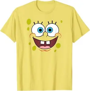 Funny Yellow Character Big Smile Tee, Halloween Cartoon Graphic Shirt, Casual Costume Style #SpookyTee #CartoonVibes #TrendingNow #FunnyStyle