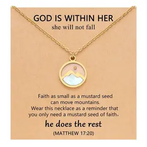 Fashion Mustard Seed Cross Round Heart Pendant Necklace Exquisite Women's Accessories