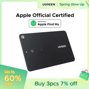 UGREEN FineTrack Slim Smart Finder Compatible with Apple Find My (iOS Only), Wallet Finder, IP68 Waterproof Rechargeable Bluetooth Tracker Card-Button Device Magnetic,TikTokShopSpringGlowUp,Greenish