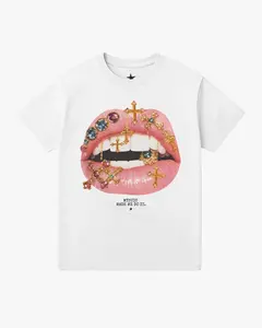 Gem Kiss Graphic Print Cotton Casual T-Shirt, Y2k Shirt, Unisex T-Shirt, Gift For Men Women