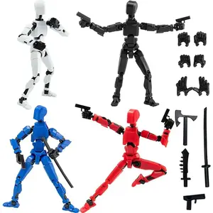 5pc Assembly Completed T13 Action Figure Set - Multi-Jointed Movable Lucky Action Figures for Desktop Decorations & Creative Gifts bot sticky Toyset Figurines Collectibles