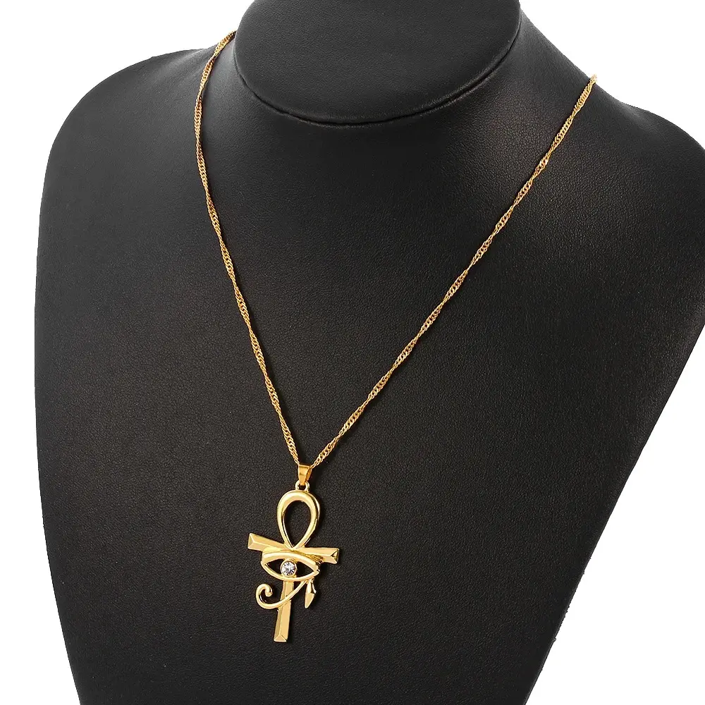 Egypt Fashion Charm Pendant Ankh Cross Religious Necklace for Women Choker Necklaces Jewelry