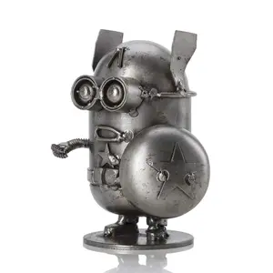 Minion Captain America Inspired Recycled Metal Sculpture