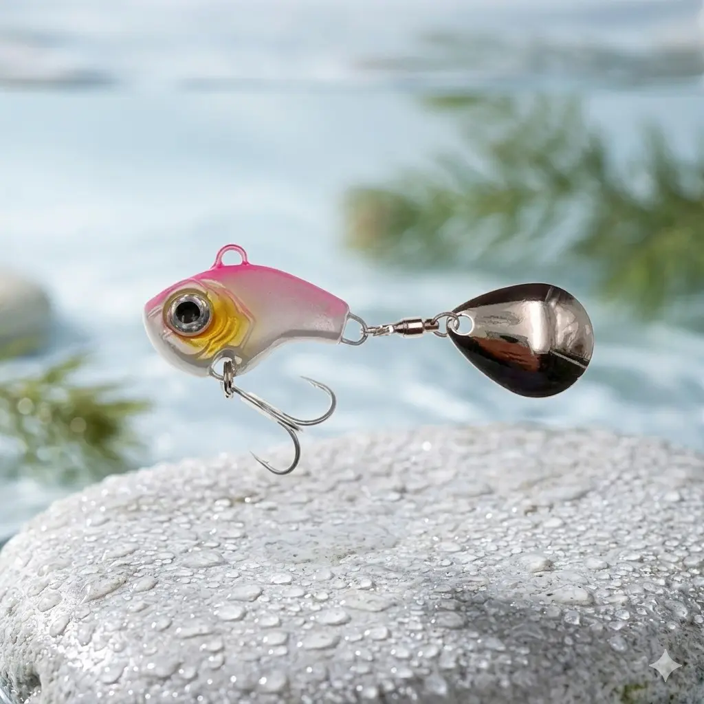 Artificial Fishing Lure, 20g Mini Spoon Spinner VIB Fishing Lure with Hook, High Sensitivity Fishing Accessories for Freshwater & Saltwater, Spoon Lures