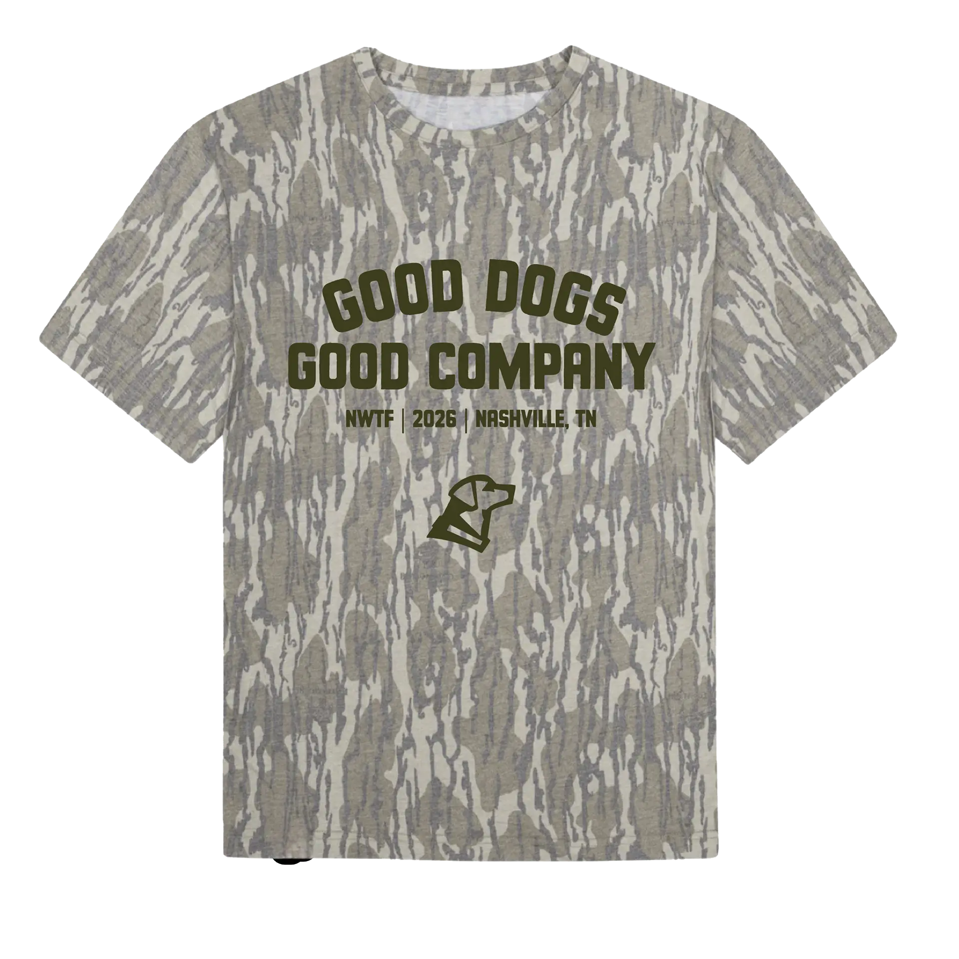 Good Dogs Camo Tee Casual And Fashionable For Everyday Wear Top Streetwear, Gift For Hunting & Adventure Fans Pullover Hunting Tee, Classic Vintage Look for Deer Season Lovers