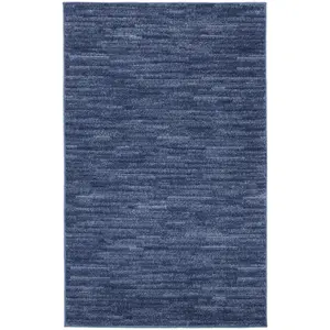 HomeRoots  3 x 5 ft. Navy Blue Non Skid Indoor & Outdoor Rectangle Area Rug