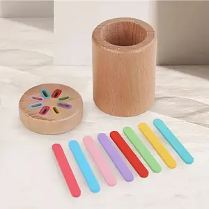 Wooden Color Sorting and Number Cognitive Balance Stick Toy, Hand-Eye Coordination and Sensory Awareness, Birthday Gift, Christmas Present