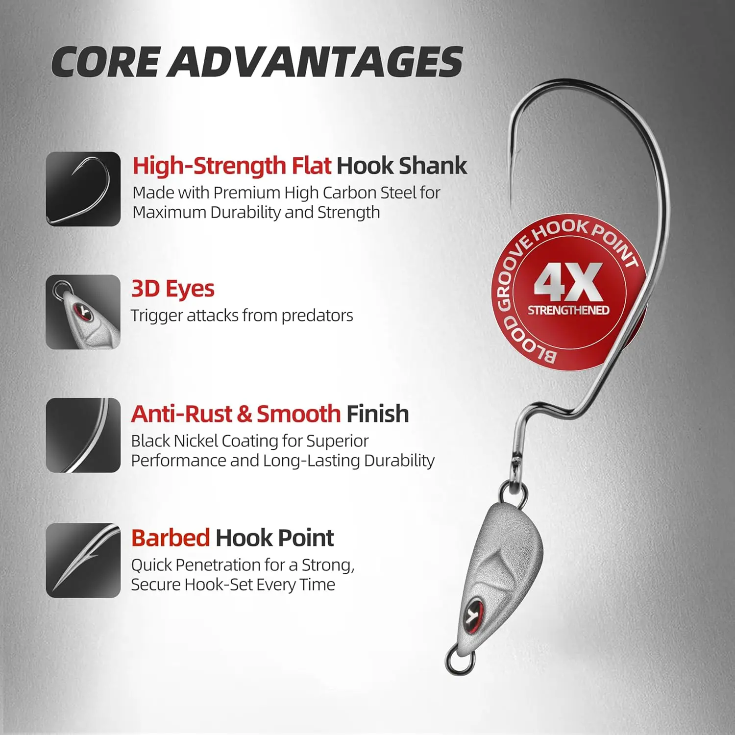 Rock Walker Jig Heads 30pcs/20pcs Assortment, Weedless Offset Jig Heads Obstacle-Crossing Heavy-Duty Hooks for Saltwater & Freshwater Fishing - TikTok Shop Rock Walker Jig Heads 30pcs/20pcs Assortment, Weedless Offset Jig Heads Obstacle-Crossing Heavy-Duty Hooks for Saltwater & Freshwater Fishing - TikTok Shop