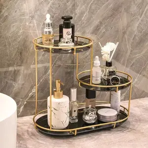 Bathroom shelf, a light luxury bathroom and washroom vanity cosmetic storage rack, a desktop dressing rack, suitable for various types of beauty products, creating an exquisite makeup corner cosmetic storage rack, Bathroom Counter Organizer