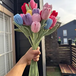 Handmade Crochet Tulip – Single Stem | Crafted in Texas || Valentine Special