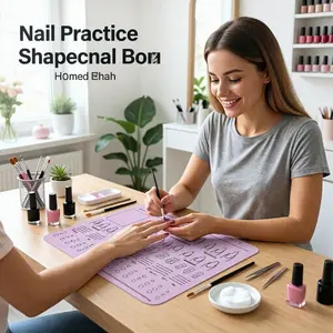 1pc Silicone Nail Art Template Pad, Specialized Coloring Tool for Nail Stickers, Painting and Sketching Pad, Silicone Nail Art Pad