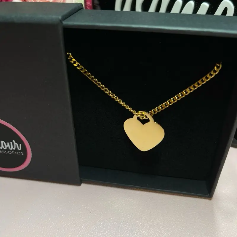 Medium Heart  necklace chunky chain