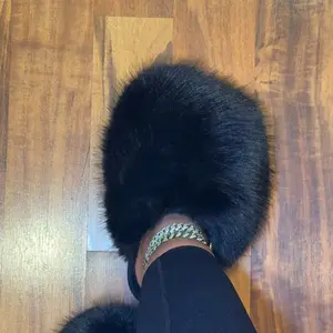 New Trendy Plush Fur Slippers, Valentine's Day Gift for Girls, Super Cute Fashion Warm Home Shoes, Fuzzy Warm Slippers, Anti-Slip Thick Sole Cotton Slippers