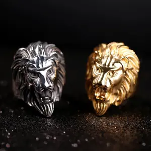 European and American Men's Ring Lion Head Retro Animal Men's Fashionable and Atmospheric Ring