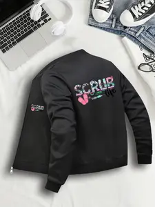 Jacket for Everyday Commutes to Formal Gatherings - Fashionable Women's Casual Fitted Outerwear with Unique Patterns, Prints and Baseball Collar - Stylish Layering Jacket for Fall/Winter, Women's Jacket, Women's Cardigan Zipper Jacket