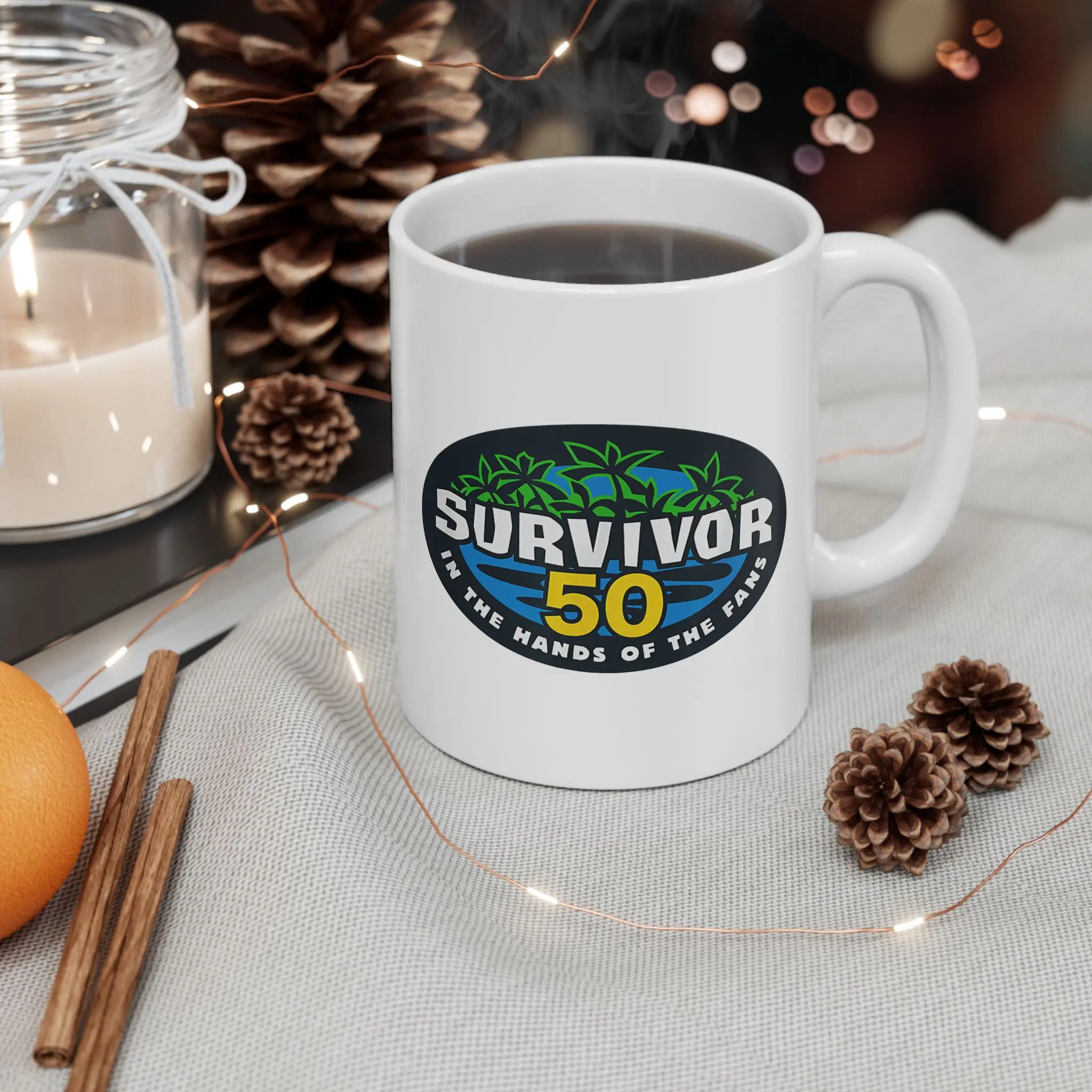 Survivor 50 In The Hands Of The Fans Mug, Tv Show Coffee Mug 11Oz 15Oz