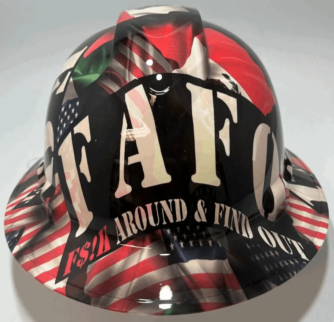Full Brim Hard Hat Hydro Dipped MEXICAN PRIDE FAFO LMTD