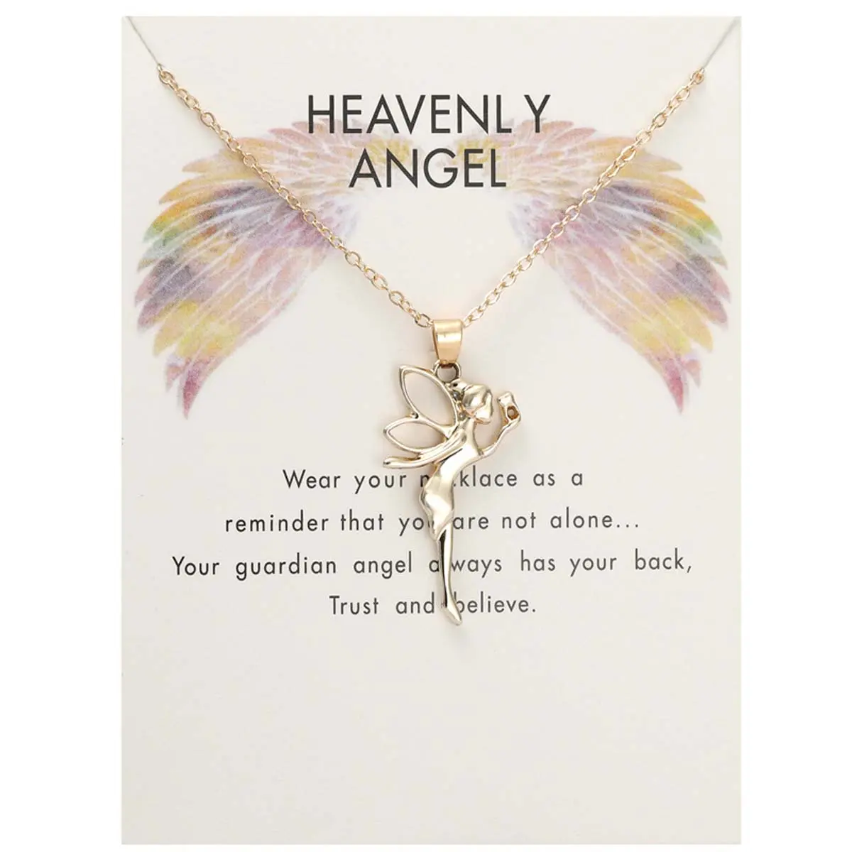 Polished Minimalist Angel Pendant Necklace with Snake Bone Chain, Trendy Casual Jewelry for Women, Thoughtful Birthday Gift, Unisex, Tooth Fairy, Modern, Metal Coating, Clavicle Length, Angel Motif, Daily, Elegant, Adults