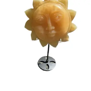 Sunshine Calcite Rock Carving with Stand for Home Office Store Decor - Boosts Confidence & Self-Worth - Amplifies Creativity - Clears Stagnant Energy - Aids in Manifestation - Ideal for Meditation & Home Decor shop